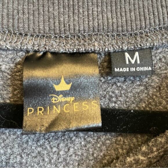 Disney Princess M charcoal gray sweatshirt crewneckline long sleeve spell out - Picture 4 of 7